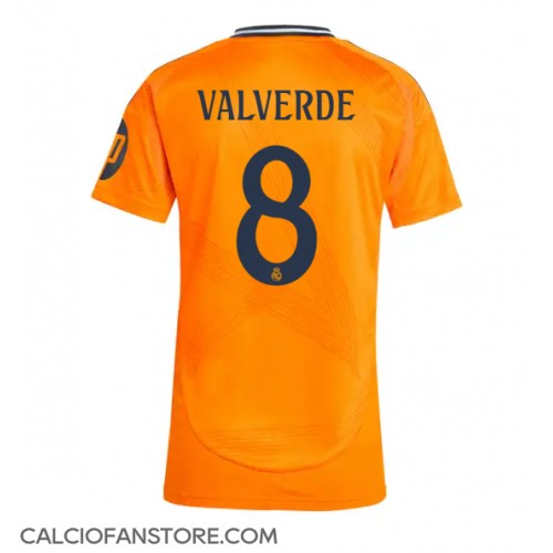 Maglia Calcio Real Madrid Federico Valverde #8 Seconda Divisa Donna 2024-25 Manica Corta